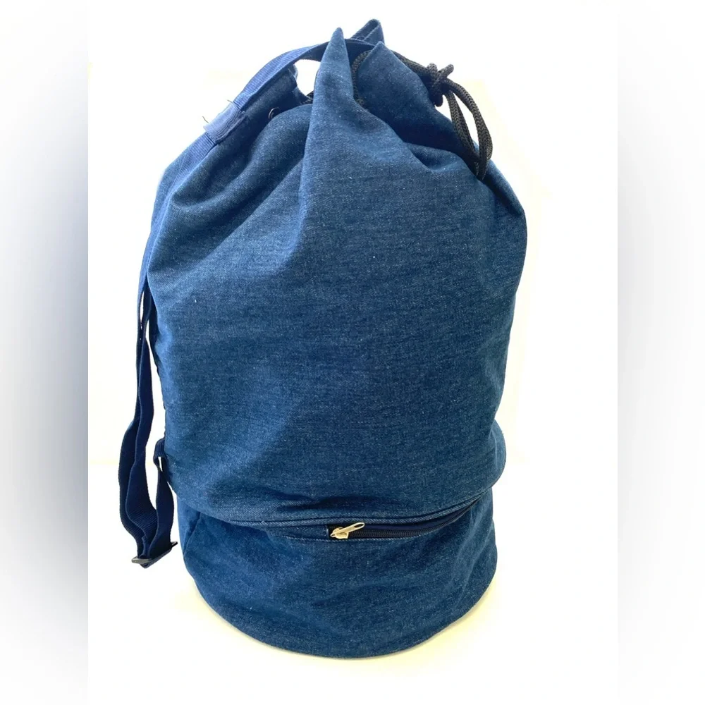 Guess - Los Angeles Women’s Blue Denim Drawstring Bucket Backpack Vintage